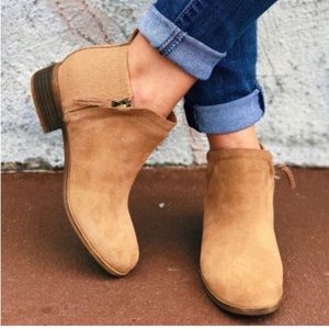 TOMS Women's Deia Side-Zipper Suede Booties